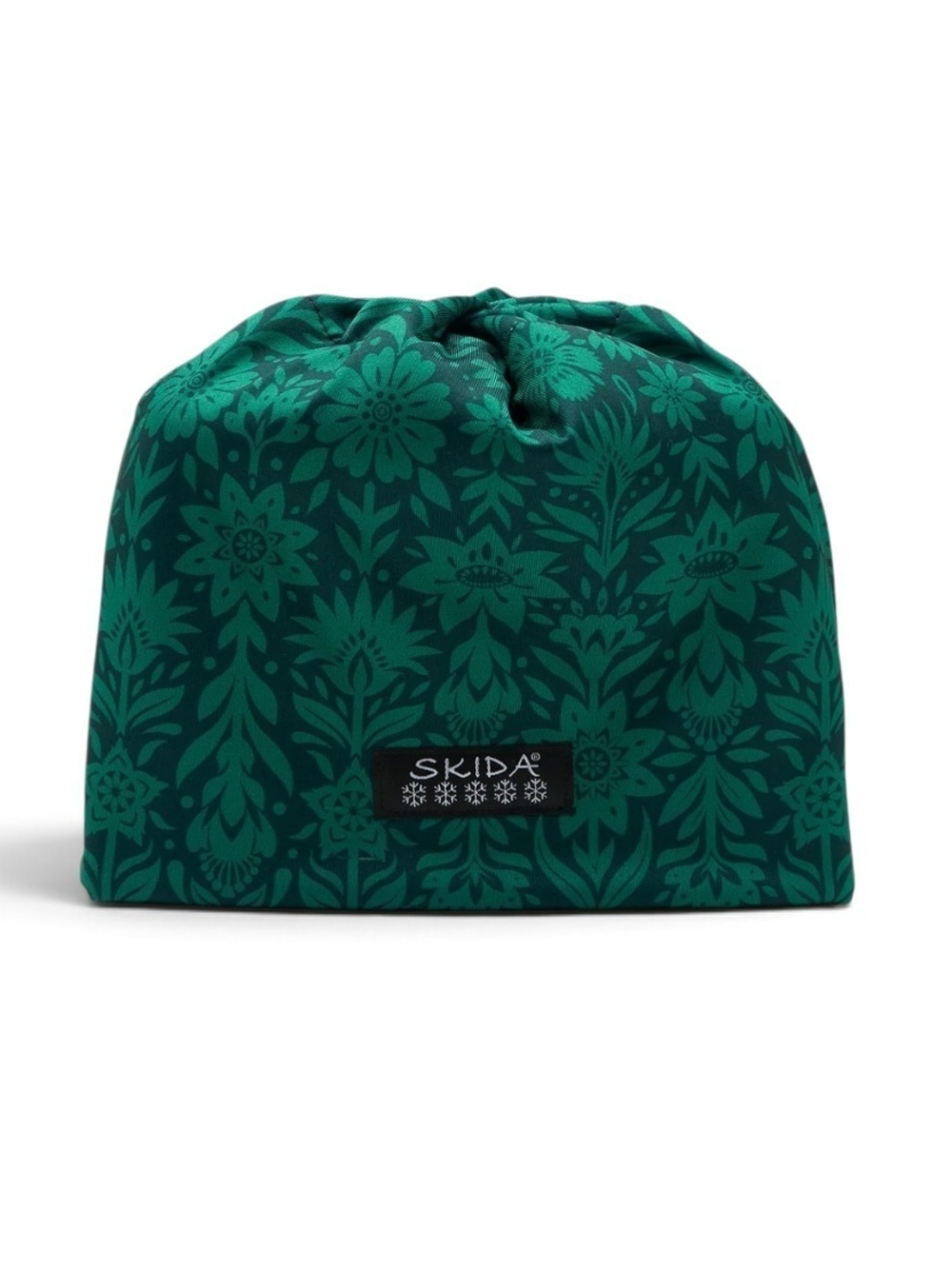 NWT Skida Alpine Fleece-Lined Hat in Linden Green Floral Beanie M/L UPF 50+